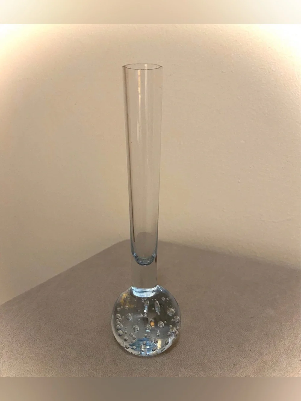 Vintage Kosta Sweden Petite Controlled Pale Blue Bubble Bud Vase